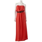 City Triangles Pleated Strapless Maxi Dress - Juniors