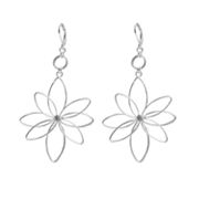 Candie's Silver Tone Flower Drop Earrings