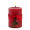 Holly Berry 3 x 4 Pillar Candle